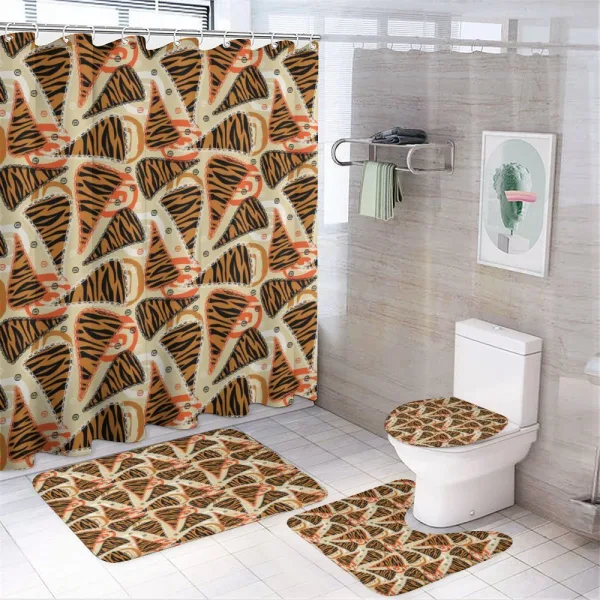 Tiger Skin Triangles on a shower curtain