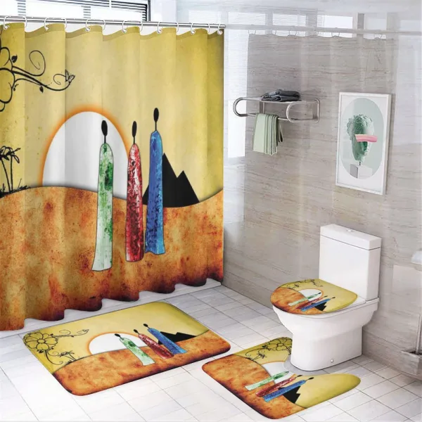 Tribe Facing Sunrise on a shower curtain