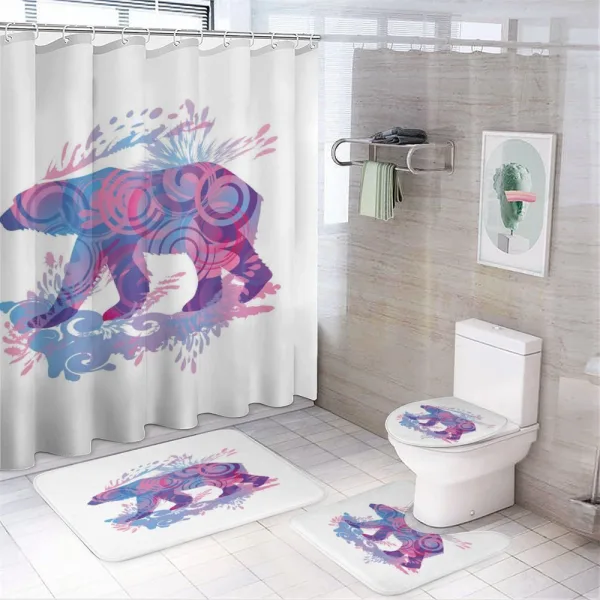 Abstract Fantasy on a shower curtain