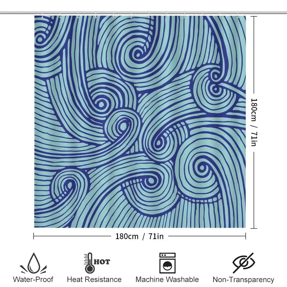 Abstract Spirals Wavy Ocean — Detail 2