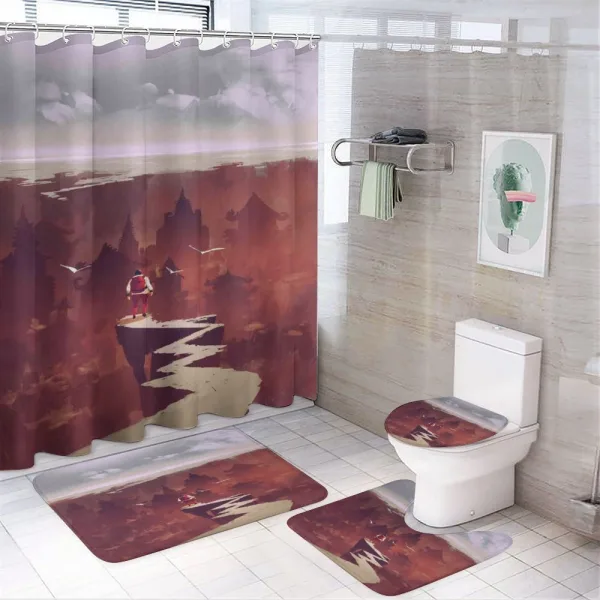 Buried City Dark Print on a shower curtain