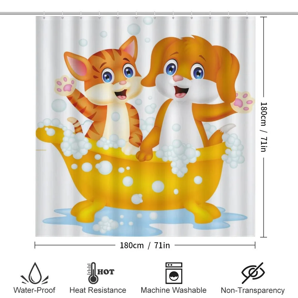 Cartoon Cat and Dog Bath — Detail 2