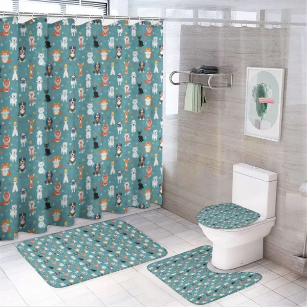 Cats and Dogs Species on a shower curtain