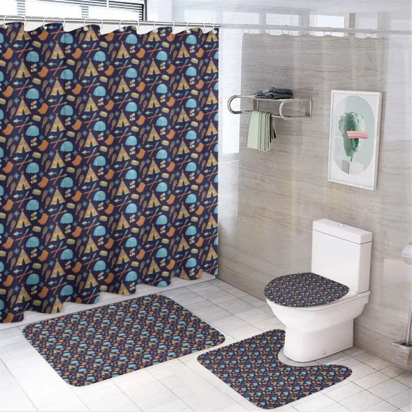 Eskimo Elements Symbolic on a shower curtain