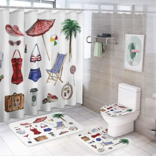 Female Summer Fashion on a shower curtain
