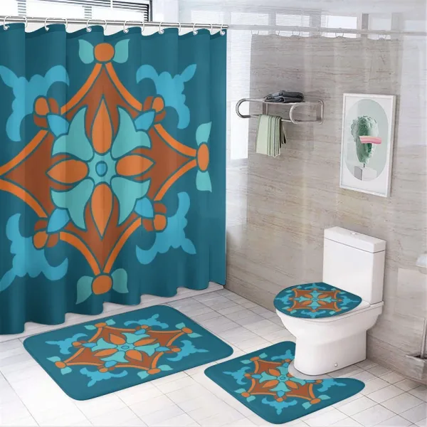 Folkloric Pattern on a shower curtain