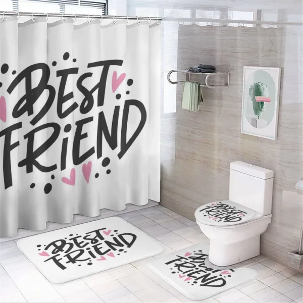 Girly Lettering on a shower curtain