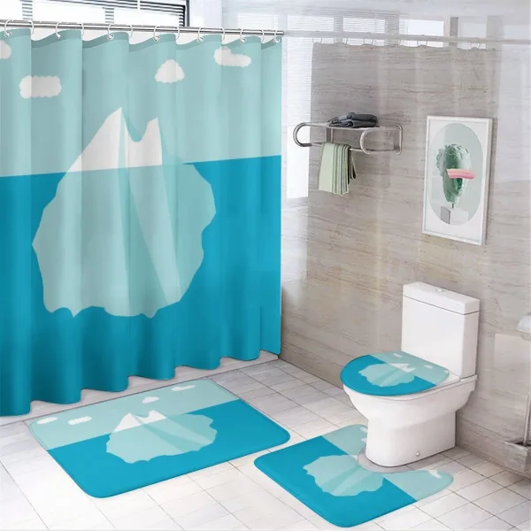 Icy Rock with Tip Above on a shower curtain