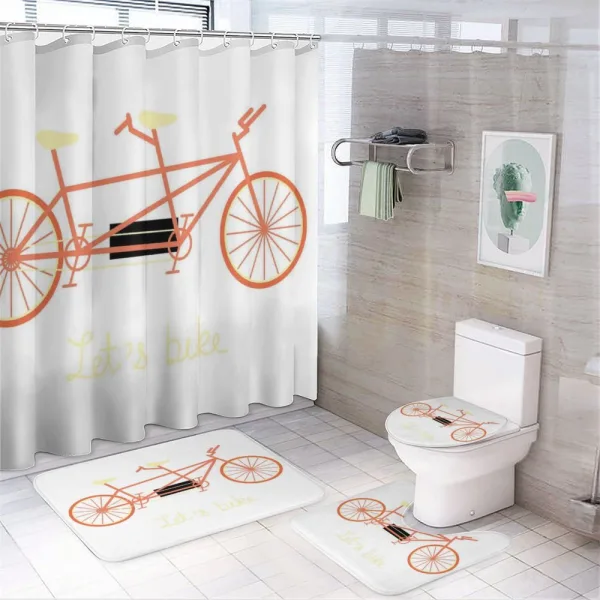 Lets Bike Retro Vehicle on a shower curtain