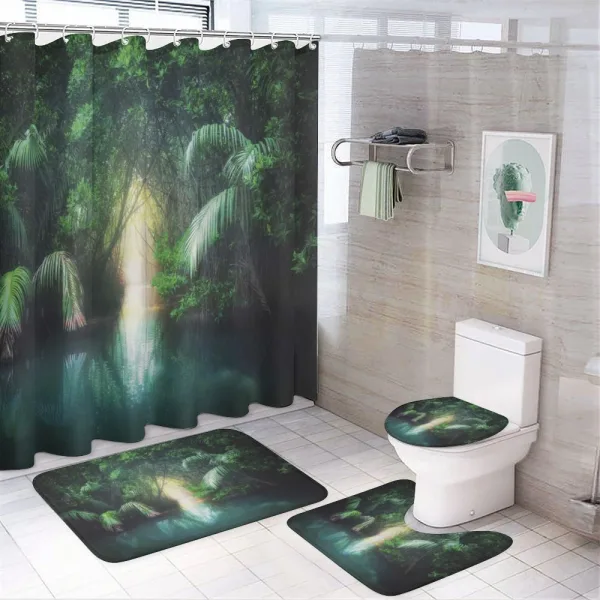 Mangrove Rainforest Lake on a shower curtain