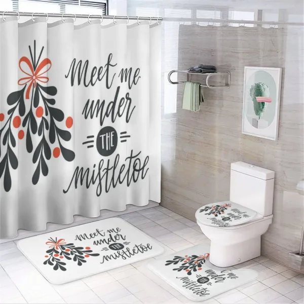 Meet Me Under Mistletoe on a shower curtain