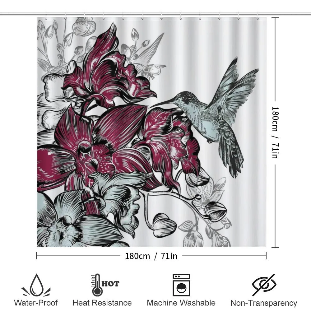Orchids and Hummingbird — Detail 2