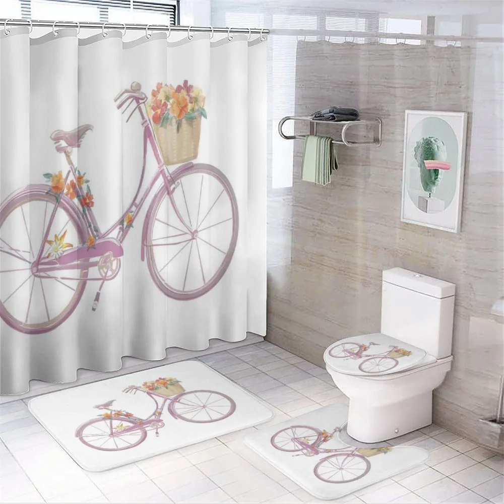 Pink Bike Flowers Art — Your design