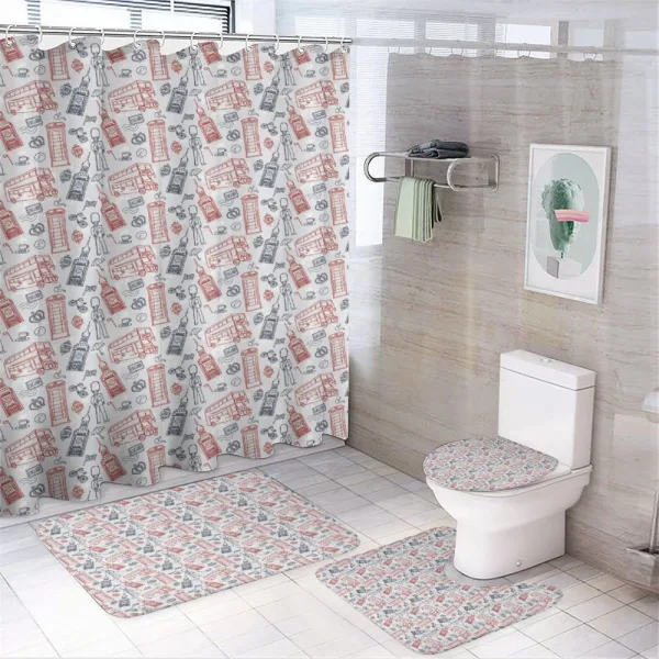 Popular English on a shower curtain