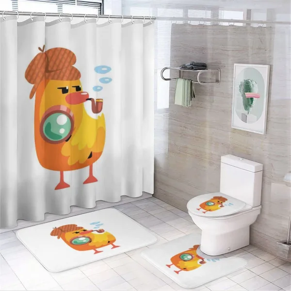 Private Detective Duck on a shower curtain