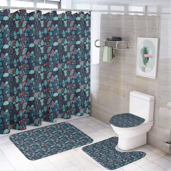 Rainy Clouds and Owls on a shower curtain