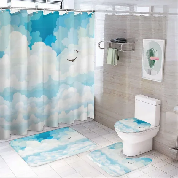Silhouettes of Birds on a shower curtain
