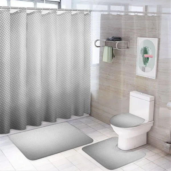 Soft Dots and Spots on a shower curtain