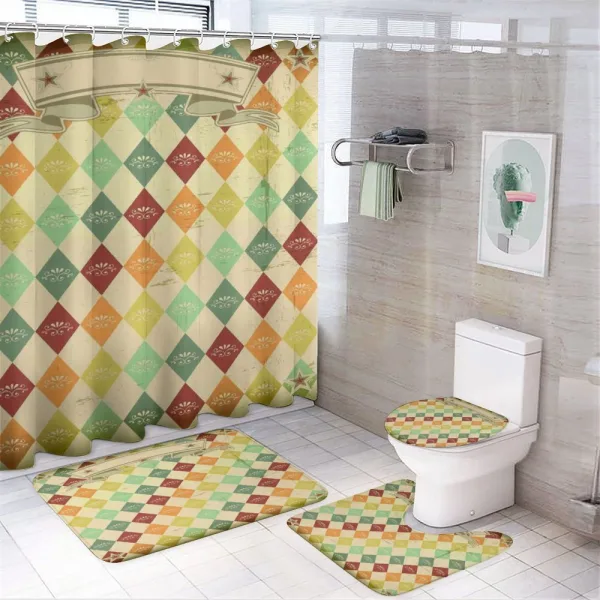 Stars and Victorian Swirls on a shower curtain