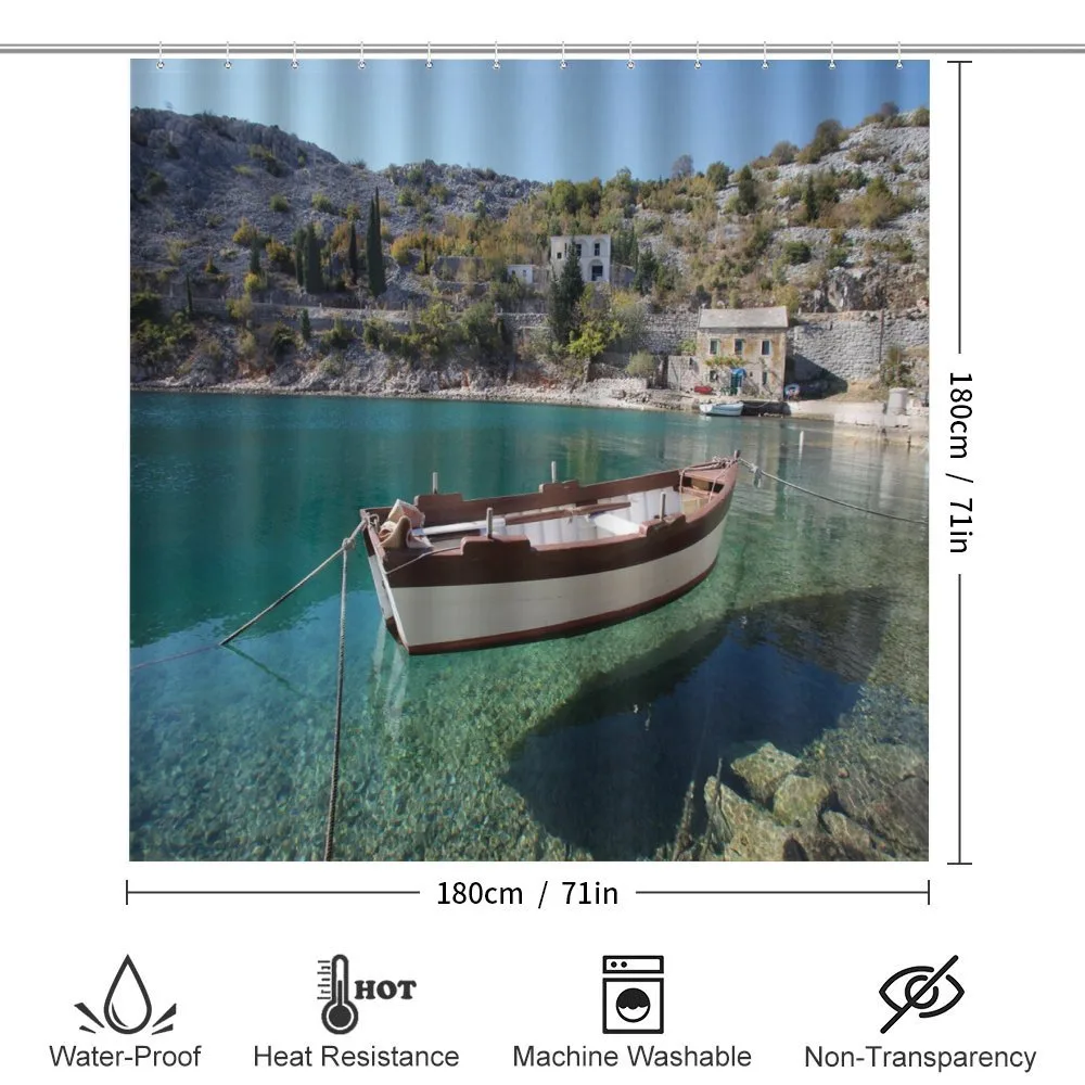 Tranquil Scene Boat on Bay — Detail 2