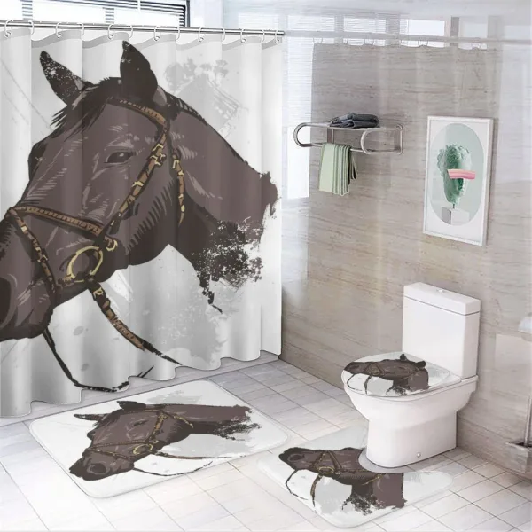 Wild Horse Portrait on a shower curtain