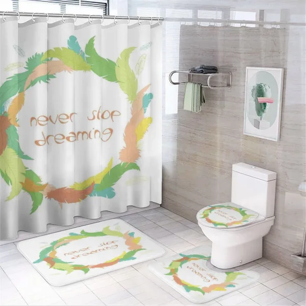 Boho Feather Art on a shower curtain