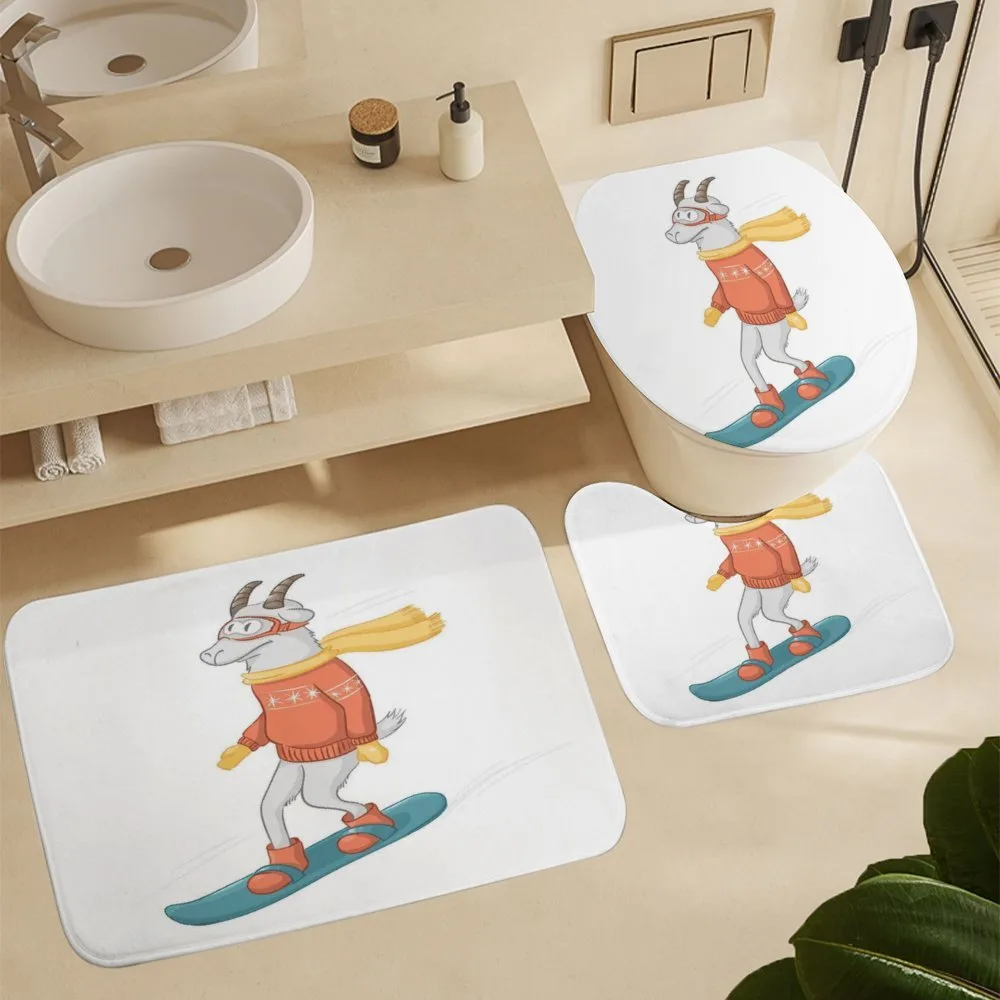 Cartoon Goat Snowboarding — Detail 5