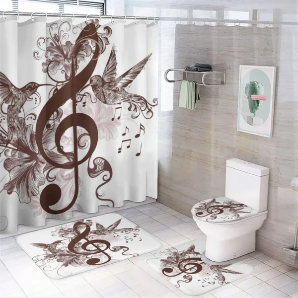 Floral Design with Birds on a shower curtain