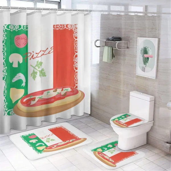 Italian Cuisine and Flag on a shower curtain