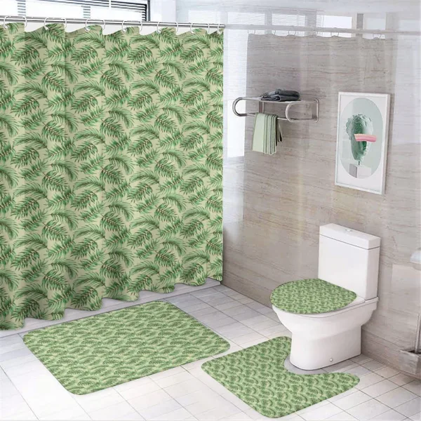 Jungle Foliage Luau Vibes on a shower curtain