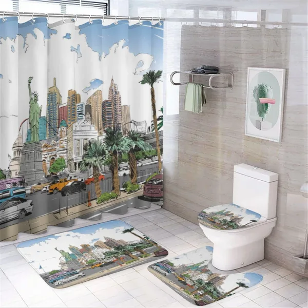 Las Vegas Street Sketchy on a shower curtain