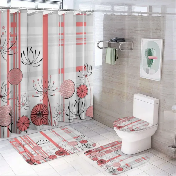 Modern Abstract Botanical on a shower curtain