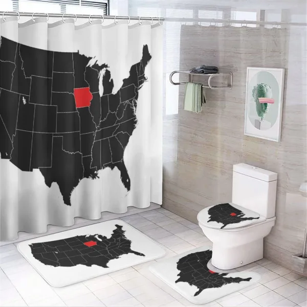 North America Map Design on a shower curtain
