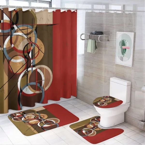 Retro Grunge Surreal Art on a shower curtain