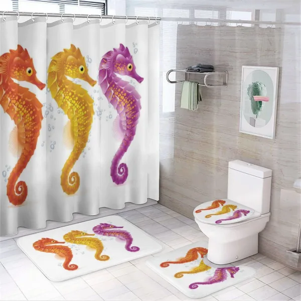 Seahorse Marine Tones on a shower curtain