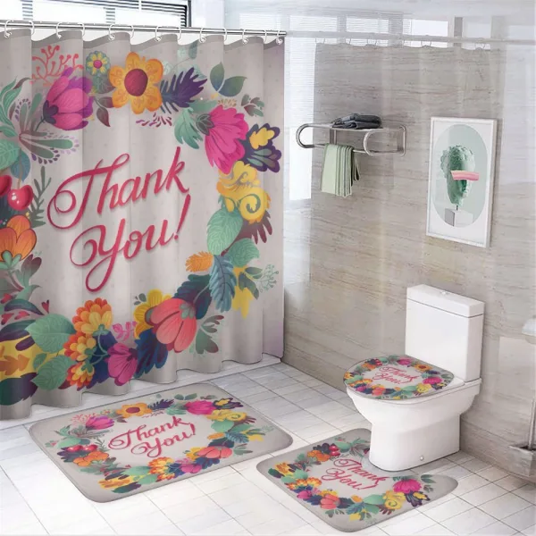 Thank You Words Ceramic on a shower curtain