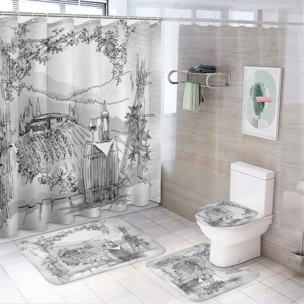 Valley Winery House Art on a shower curtain