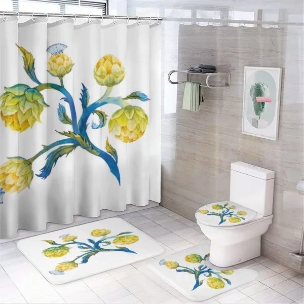 Vivid Botanical Food on a shower curtain