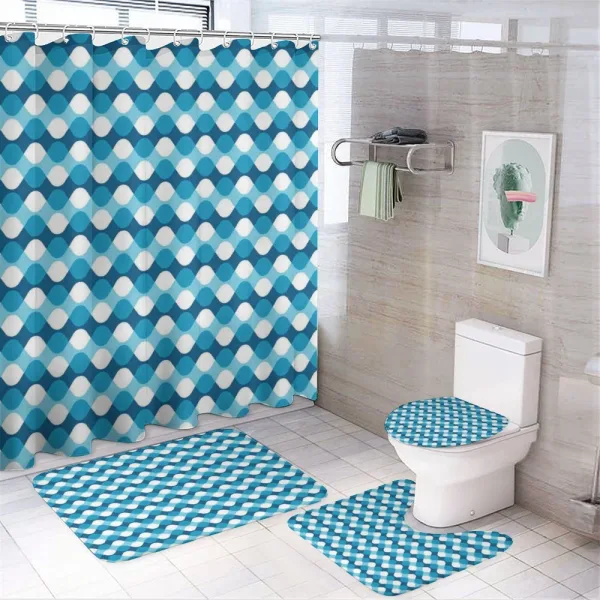 Waves Overlap on a shower curtain