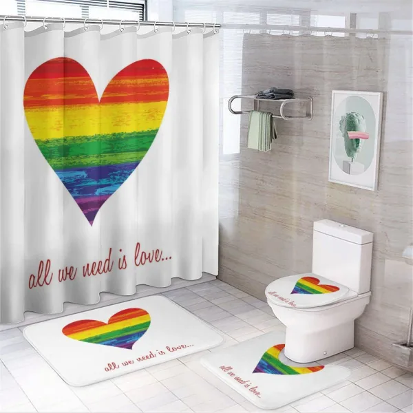 We Need Gay Love on a shower curtain