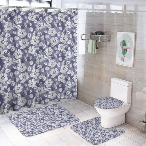 Blooming Flower Doodle on a shower curtain