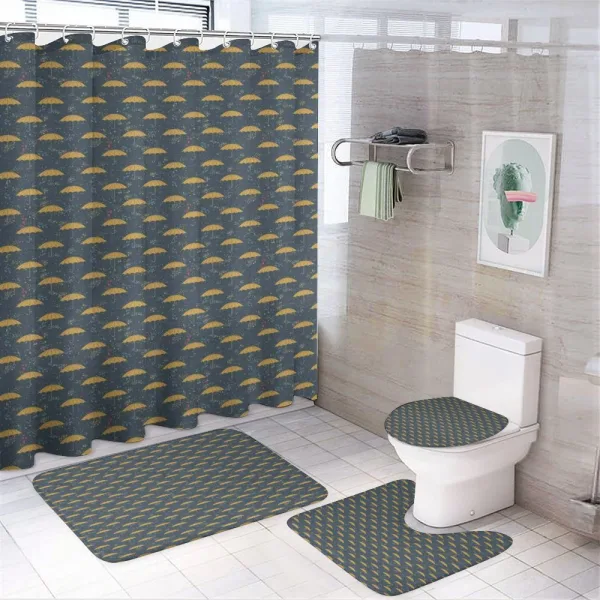 Crook Handle Umbrella on a shower curtain