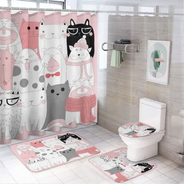 Funny Kittens Humor Doodle on a shower curtain