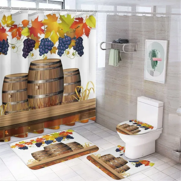 Golden Fall in Vineyard on a shower curtain
