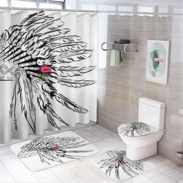 Headdress Sketch Design on a shower curtain