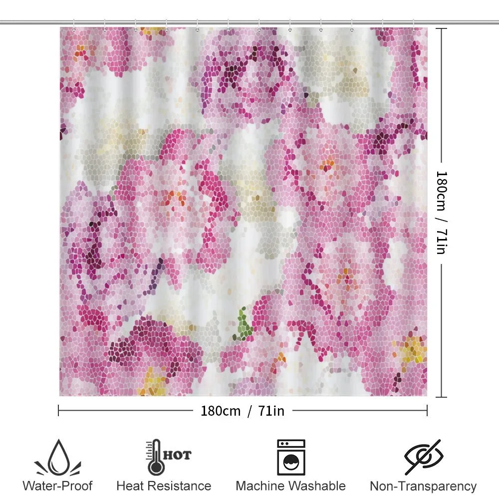 Mosaic Peony Flowers Art — Detail 2