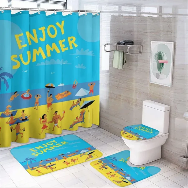 People Tropical Beach on a shower curtain