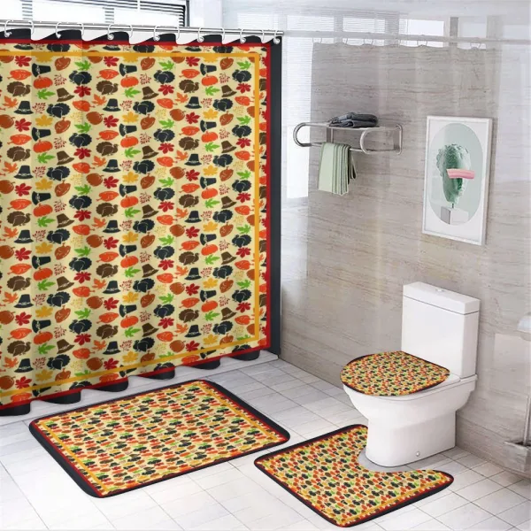Pilgrims Hat Fall on a shower curtain