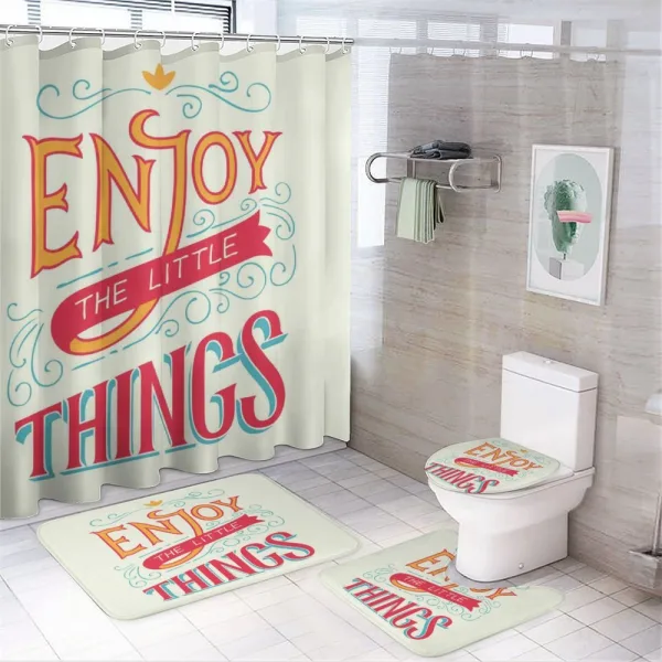 Positive Outlook on Life on a shower curtain