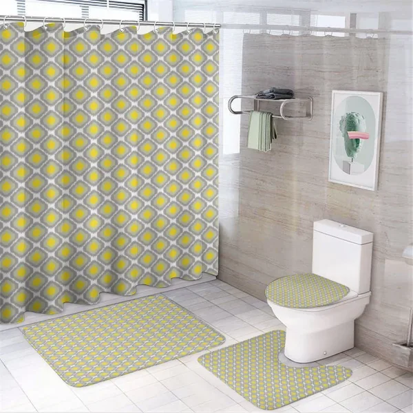 Rhombus Retro Colors on a shower curtain